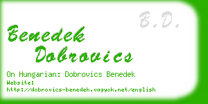 benedek dobrovics business card